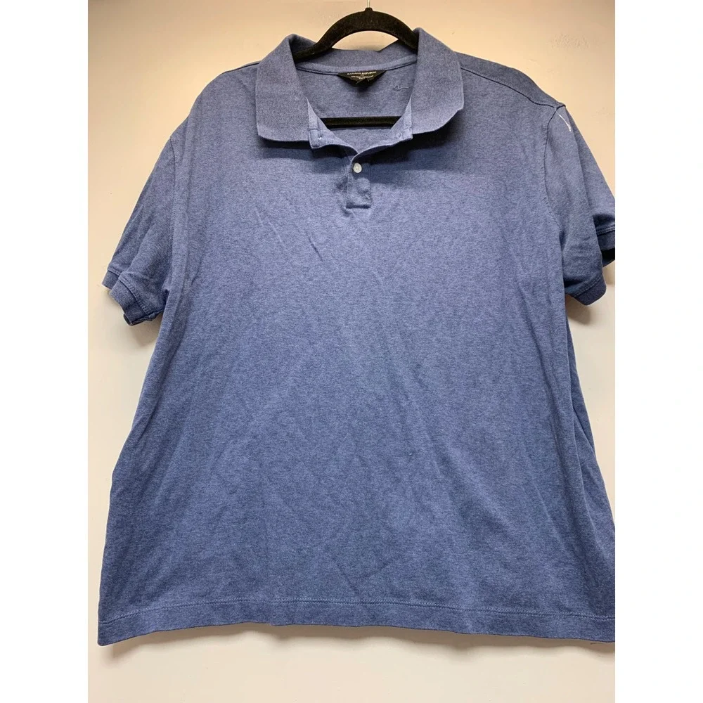 Banana Republic Polo Shirt Mens XL Blue Excellent Luxe Touch Performance Slim